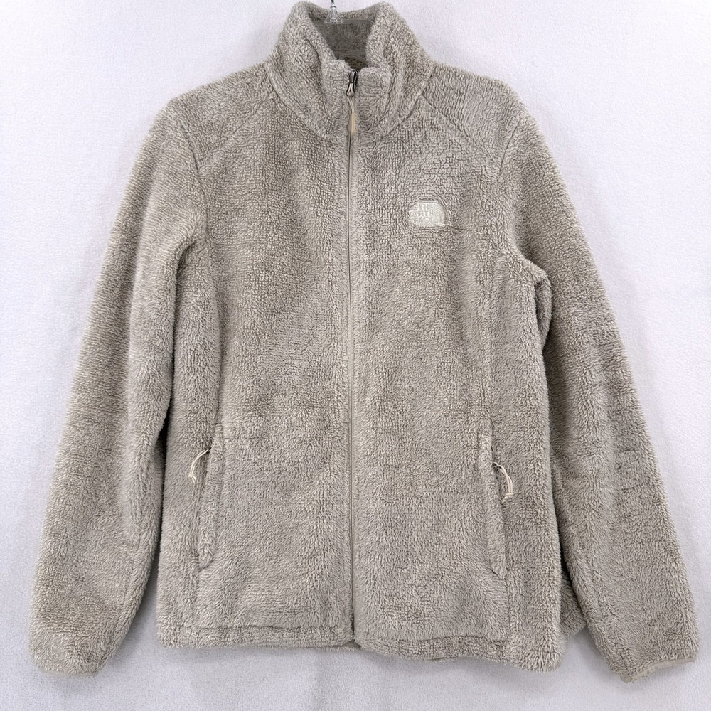 The North Face Osito Fleece Jacket Women Large Light Gray NF00C782 Full Zip Soft